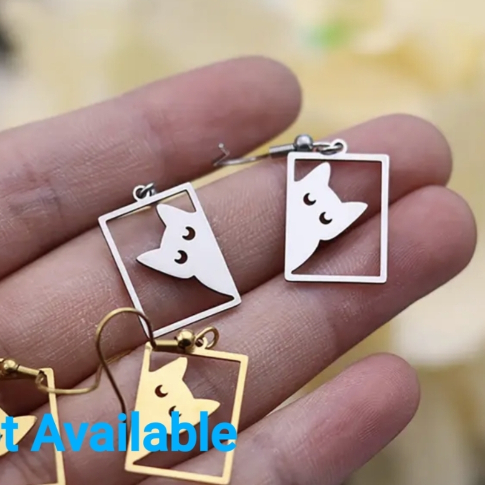 Earrings-Sleeping Cat Drops